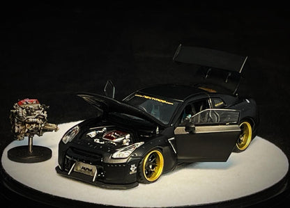 PGM 1:64 Rocket Bunny GT-R R35 Matte Black Luxury Version