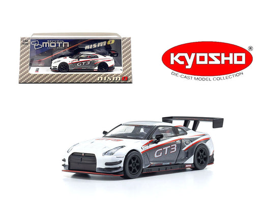 Kyosho 1:64 Nissan GT-R Nismo GT-3 Presentation with MOTN LED Base Compatible – White
