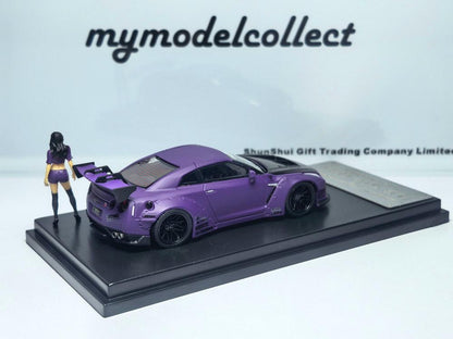 MyModelCollect 1:64 Nissan LBWK Liberty Walk GTR R35 v1.5 - Matte Purple With Figure