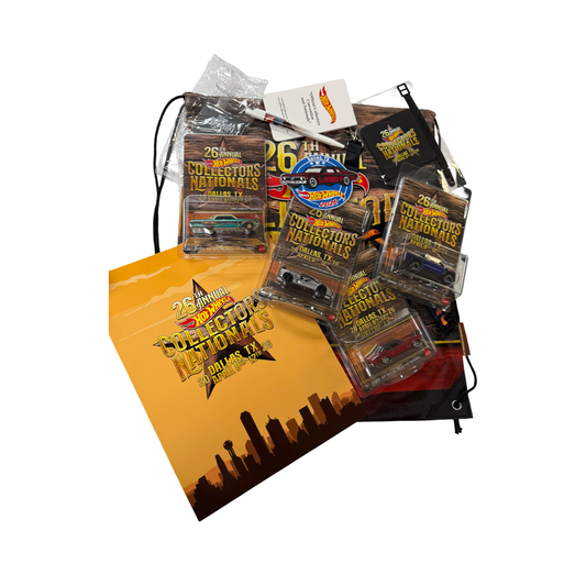 Hot Wheels 1:64 2026 26th Annual Collectors Nationals Dallas TX - Complete Convention 4 Car Set & Souvenir Bag