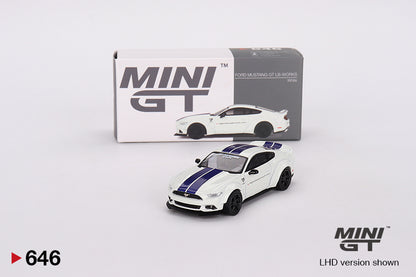 MiniGT 1:64 Ford Mustang GT LB-Works – White – MiJo Exclusive #646