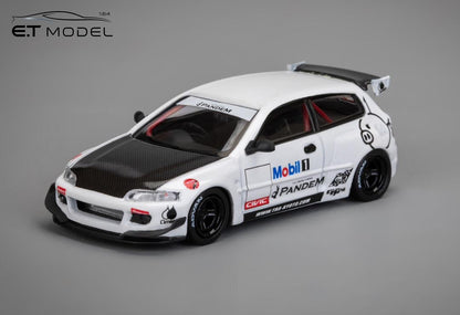 ET Model x Model Collect MC 1:64 Pandem Civic EG6 Rocket Bunny - Mobil 1