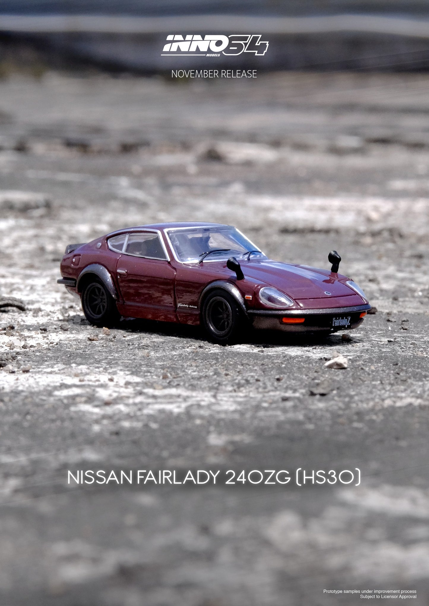 Inno64 1:64 Nissan Fairlady 240ZG (HS30) - Maroon