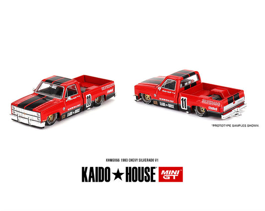 MiniGT X Kaido House 1:64 Chevrolet Silverado 1983 KAIDO V1 - Red