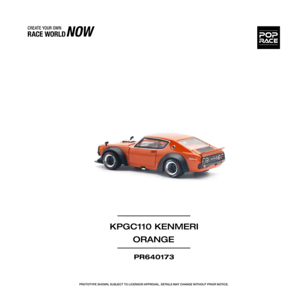 Pop Race 1:64 Nissan Skyline GT-R V8 Drift Kenmeri - Orange