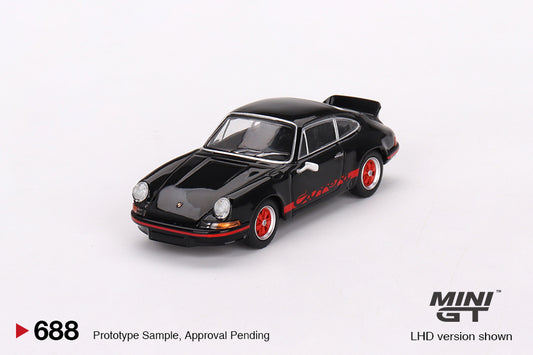 MiniGT 1:64 Porsche 911 Carrera RS 2.7 Black with Red Livery - MiJo Exclusive #688