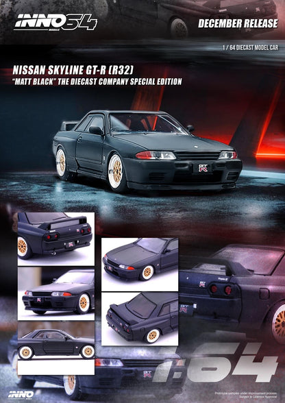 Inno64 1:64 Nissan Skyline GT-R R32 - Matte Black