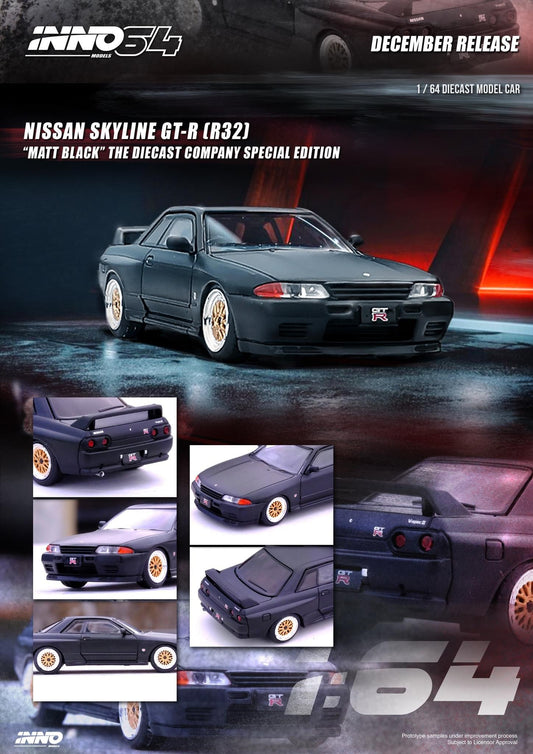 Inno64 1:64 Nissan Skyline GT-R R32 - Matte Black