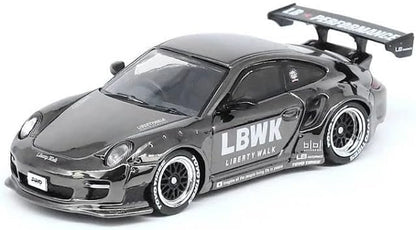 Inno64 1:64 DIO64 - LBWK Auto Salon Diorama Hong Kong Toycar Show 2021 Exclusive - Porsche 997 Black Chrome
