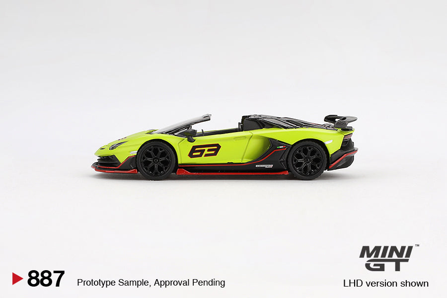 MiniGT 1:64 Lamborghini Aventador SVJ 63 Roadster – Verde Shock #887
