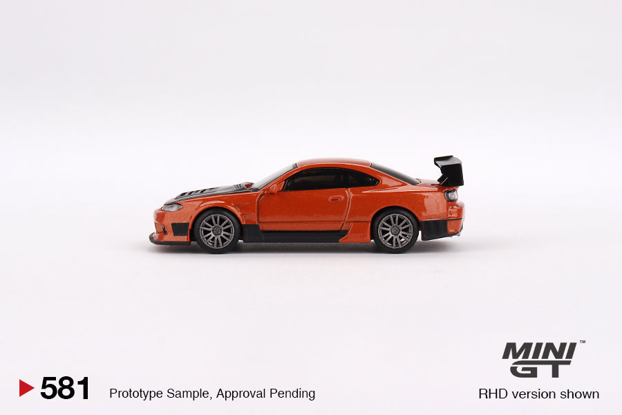 MiniGT 1:64 Nissan Silvia S15 D-MAX Metallic Orange – MiJo Exclusive #581