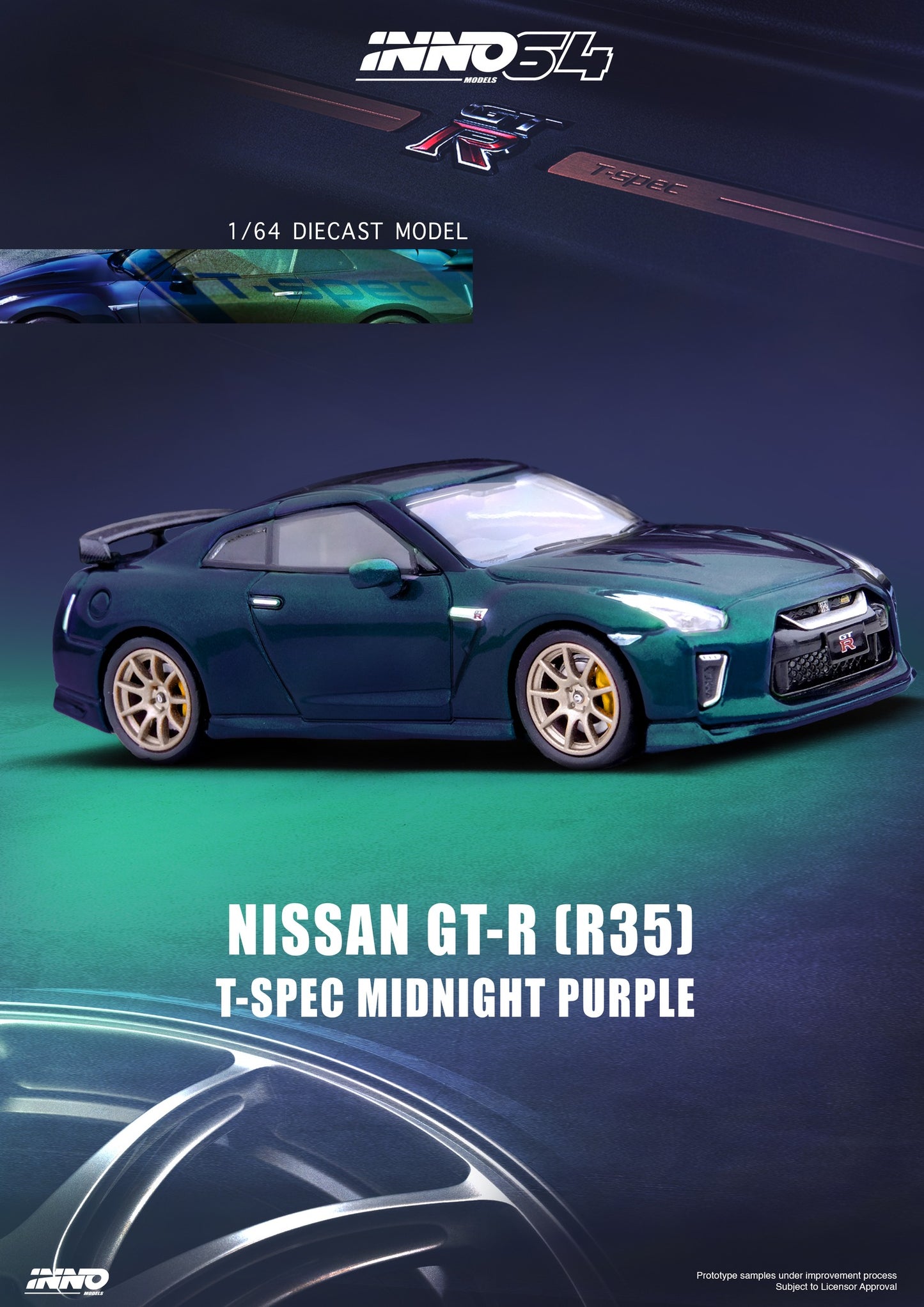 Inno64 1:64 Nissan GT-R R35 Special Edition T-Spec - Midnight Purple