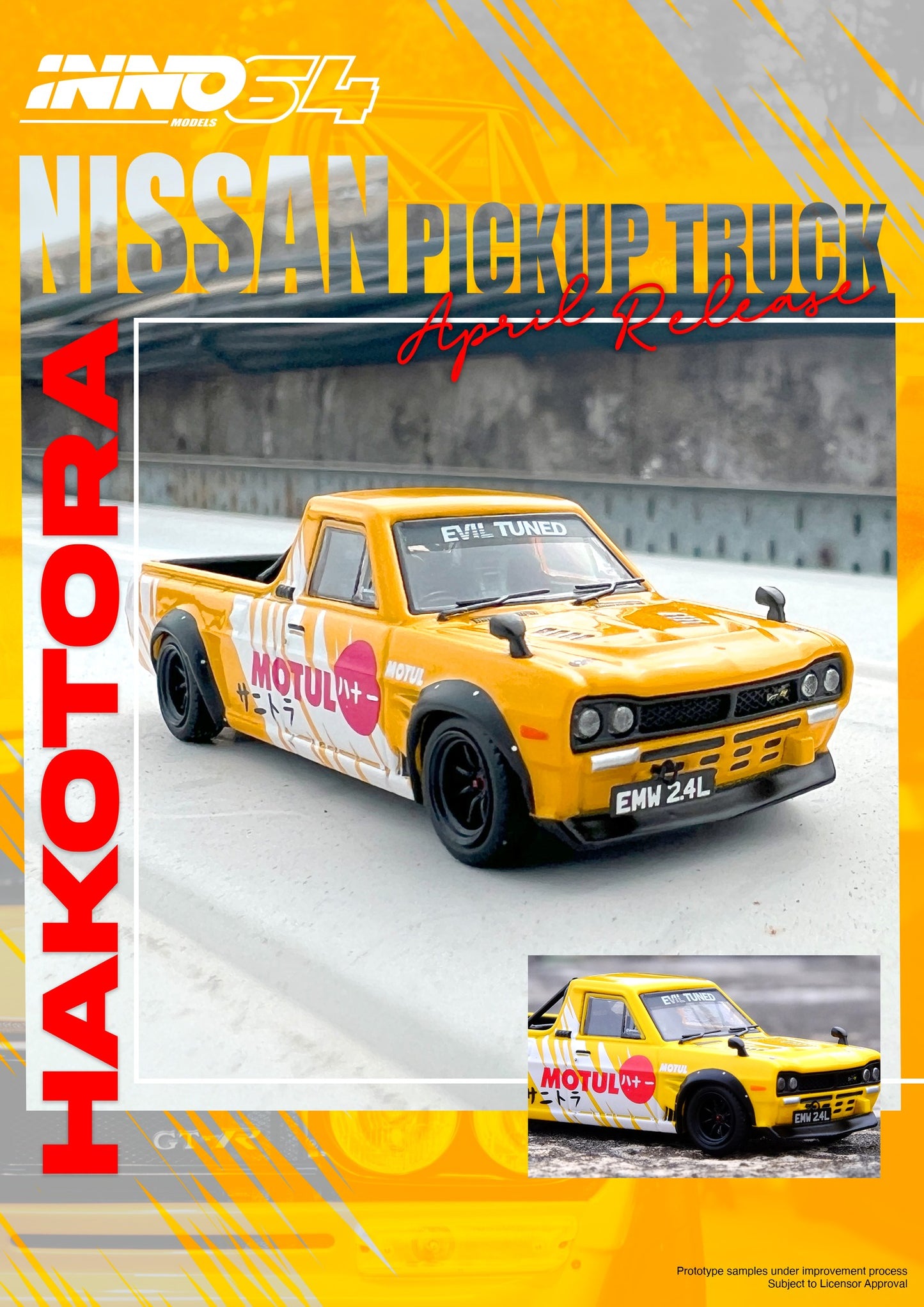 Inno64 1:64 Nissan Hakatora Pickup - Motul