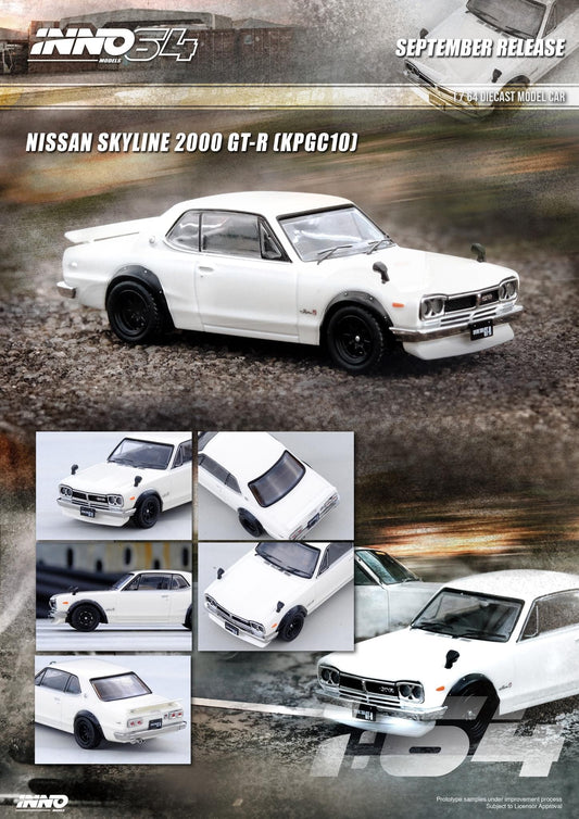 Inno64 1:64 Nissan 2000 Skyline GT-R KPGC10 - White