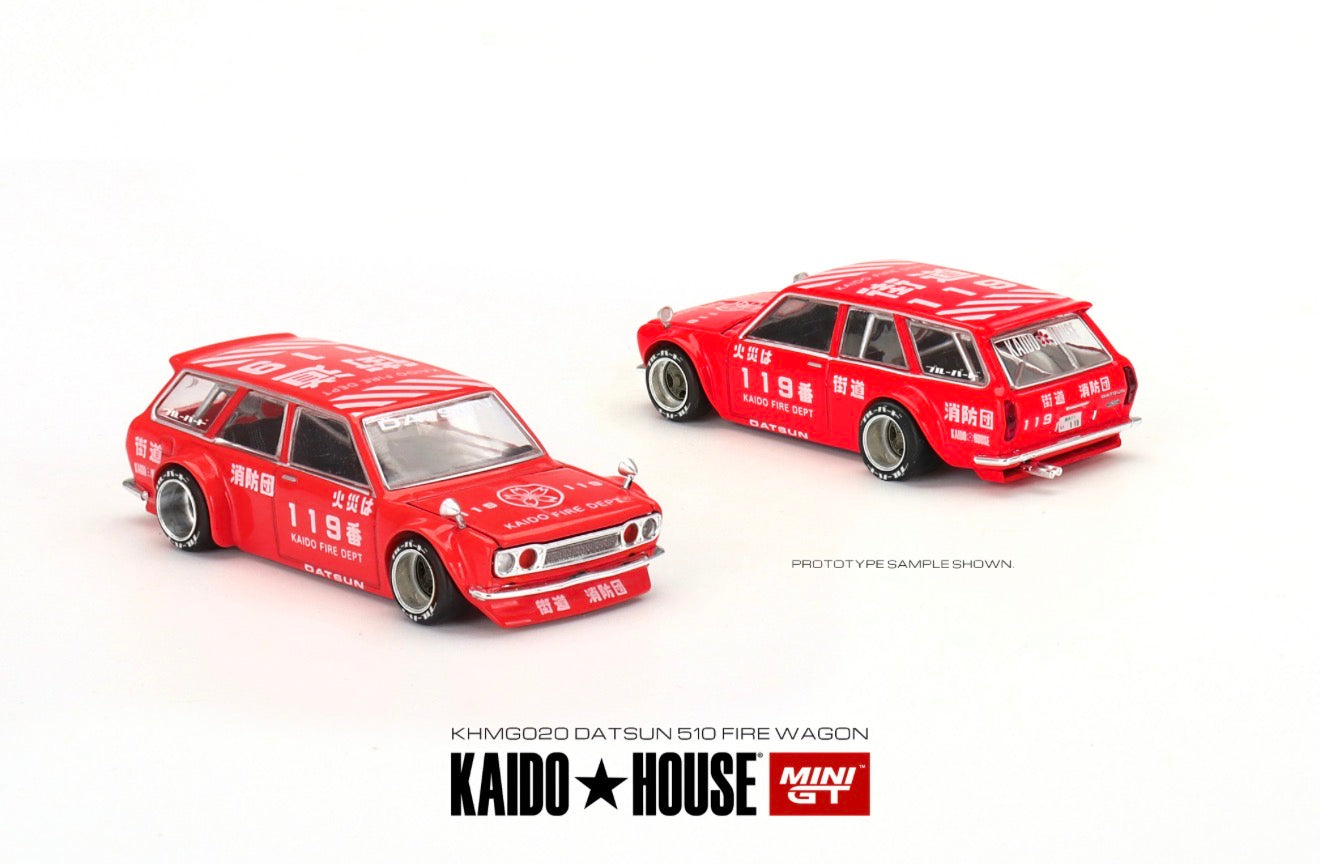 Kaido House 1:64 Datsun KAIDO 510 Wagon FIRE V1 - Regular & Chase PAIR