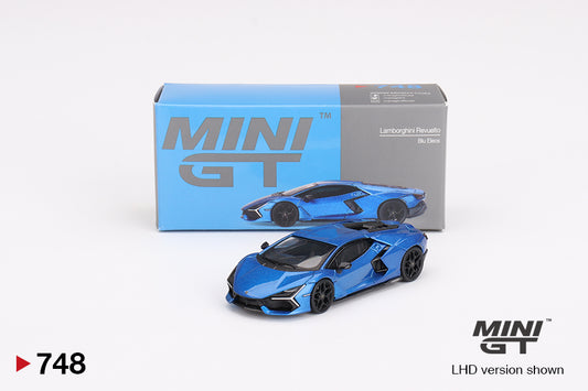 MiniGT 1:64 Lamborghini Revuelto – Blu Eleos – MiJo Exclusive #748