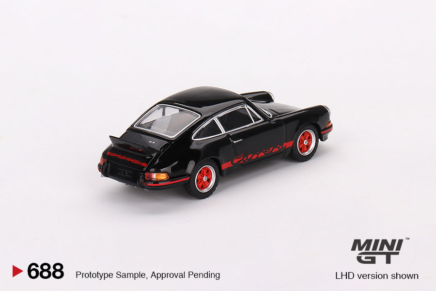 MiniGT 1:64 Porsche 911 Carrera RS 2.7 Black with Red Livery - MiJo Exclusive #688