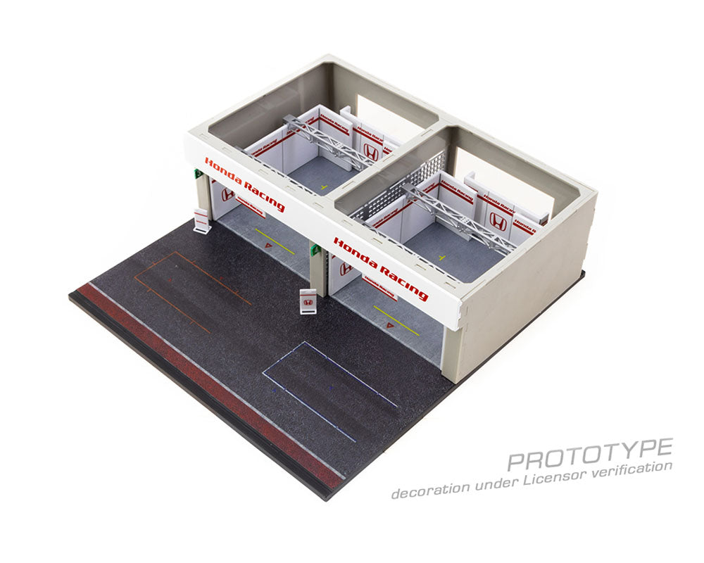 Tarmac Works 1:64 Pit Garage Diorama Honda Racing – PARTS64