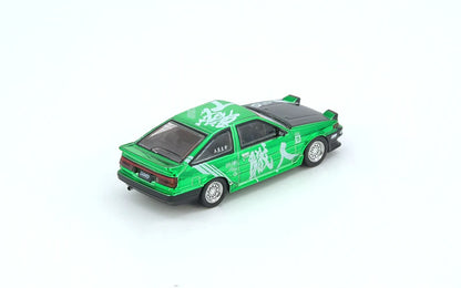 Inno64 1:64 Toyota Sprinter Trueno AE86 "Keiichi Tsuchiya" - White (Chance For Green Chase)