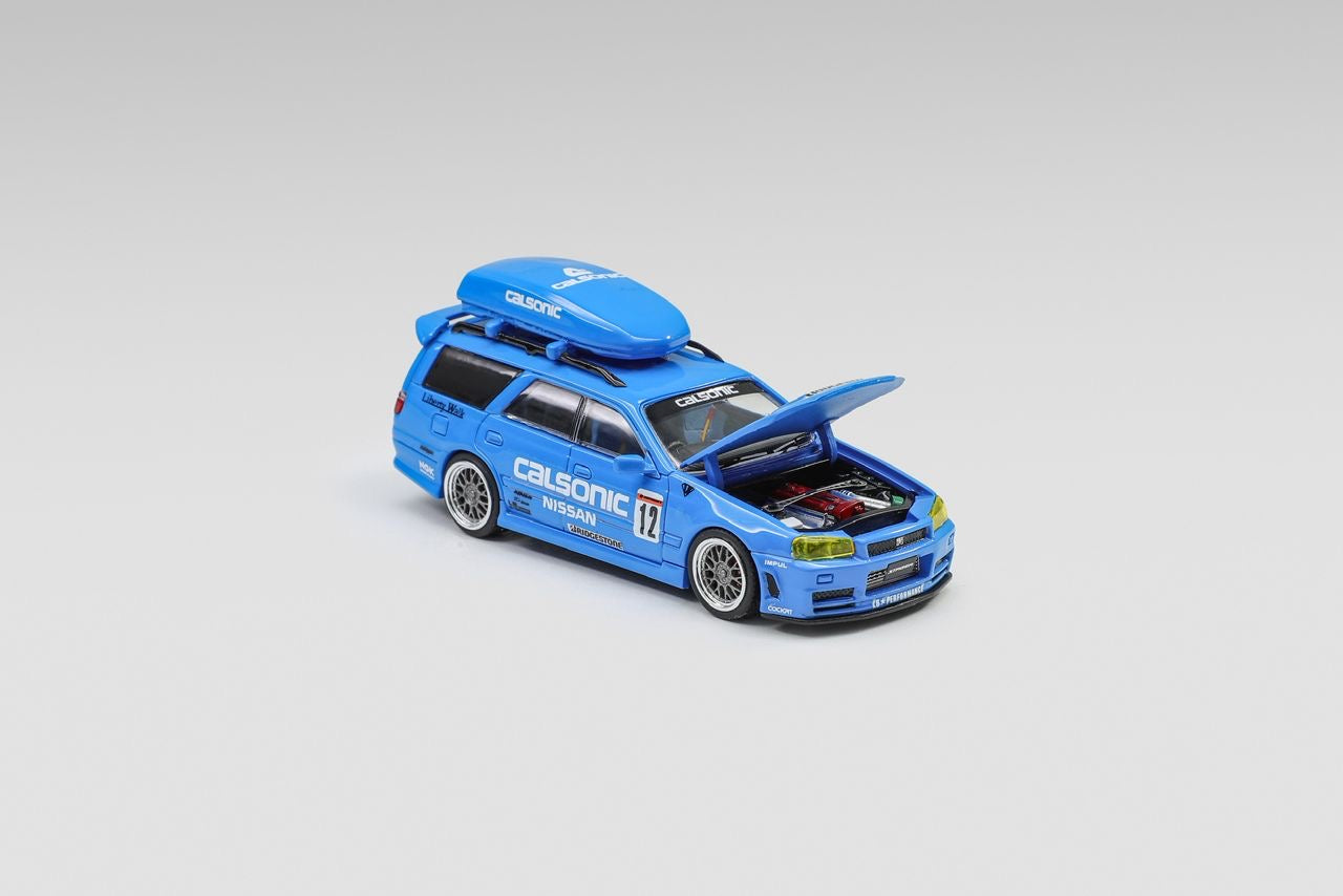 Zoom 1:64 Nissan Stagea 1st Gen WC34 260RS Wagon - Calsonic