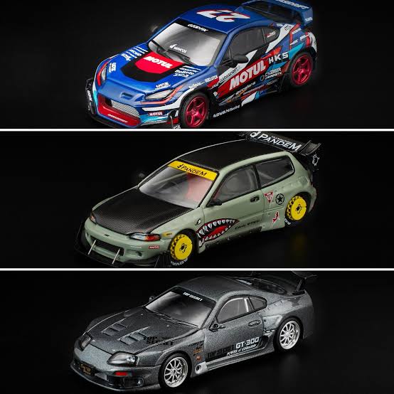 Pop Race 1:64 2025 IDE Indonesia Diecast Expo Exclusive Set Of 3 - Civic, Supra & BRZ
