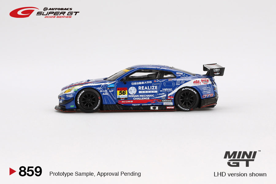 MiniGT 1:64 Japan Exclusive Nissan GT-R NISMO GT3 #56 ” Realize Nissan Mechanic Challenge GT-R” Kondo Racing 2023 SUPER GT Series #859
