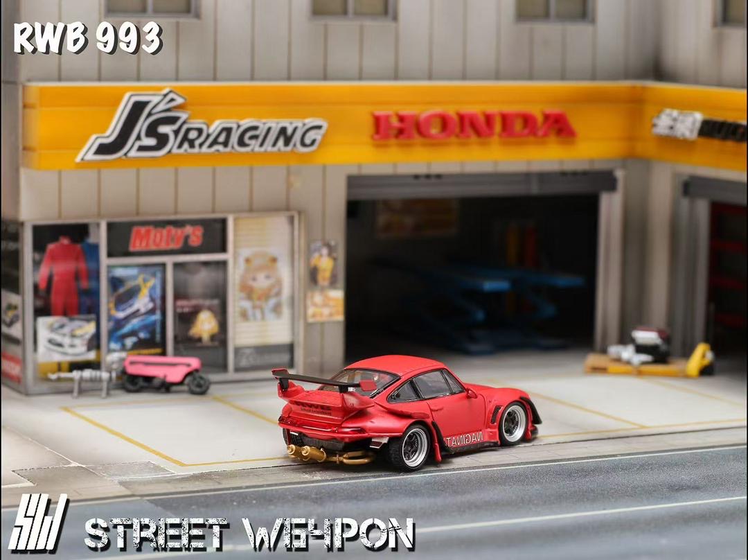 Street Weapon 1:64 Porsche RWB 993 Naginata - Matte Red *2 Styles*