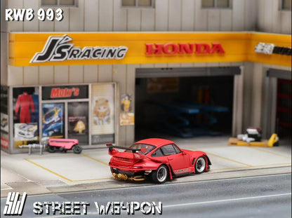 Street Weapon 1:64 Porsche RWB 993 Naginata - Matte Red *2 Styles*
