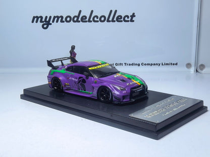 MyModelCollect 1:64 LBWK GT-R R35 With Figure - Matte Purple