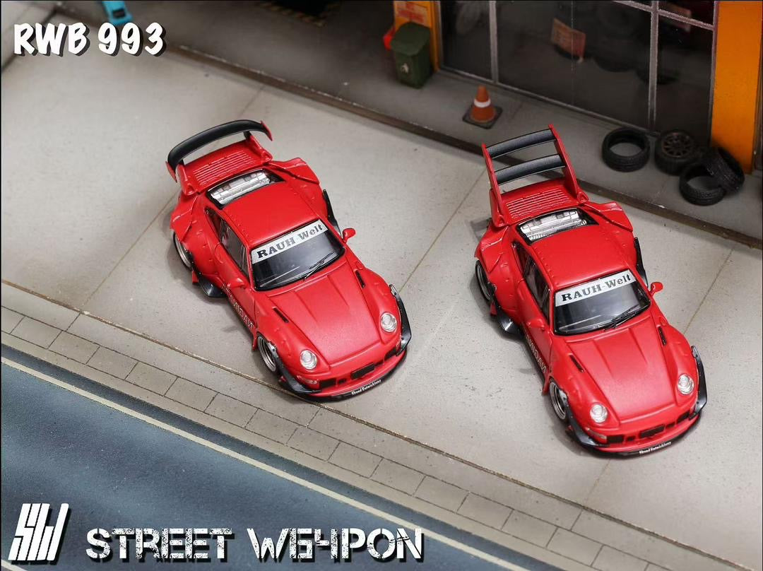 Street Weapon 1:64 Porsche RWB 993 Naginata - Matte Red *2 Styles
