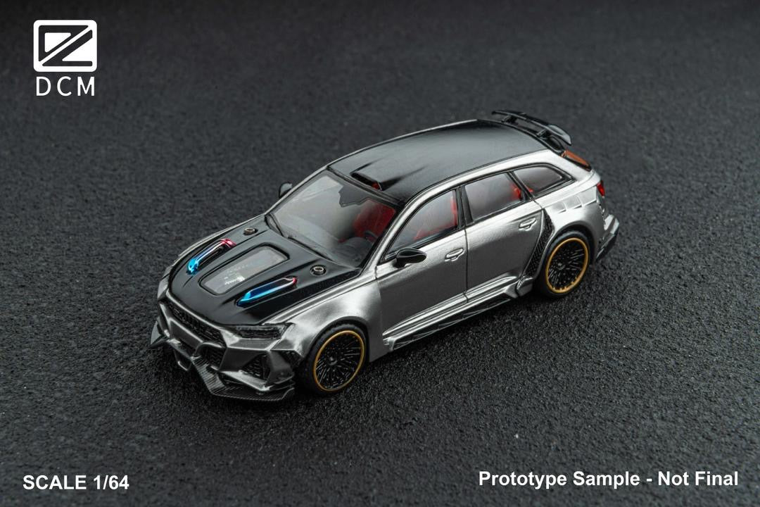 DCM 1:64 Modified Audi RS6 Avant Opening Hood - Silver Chrome