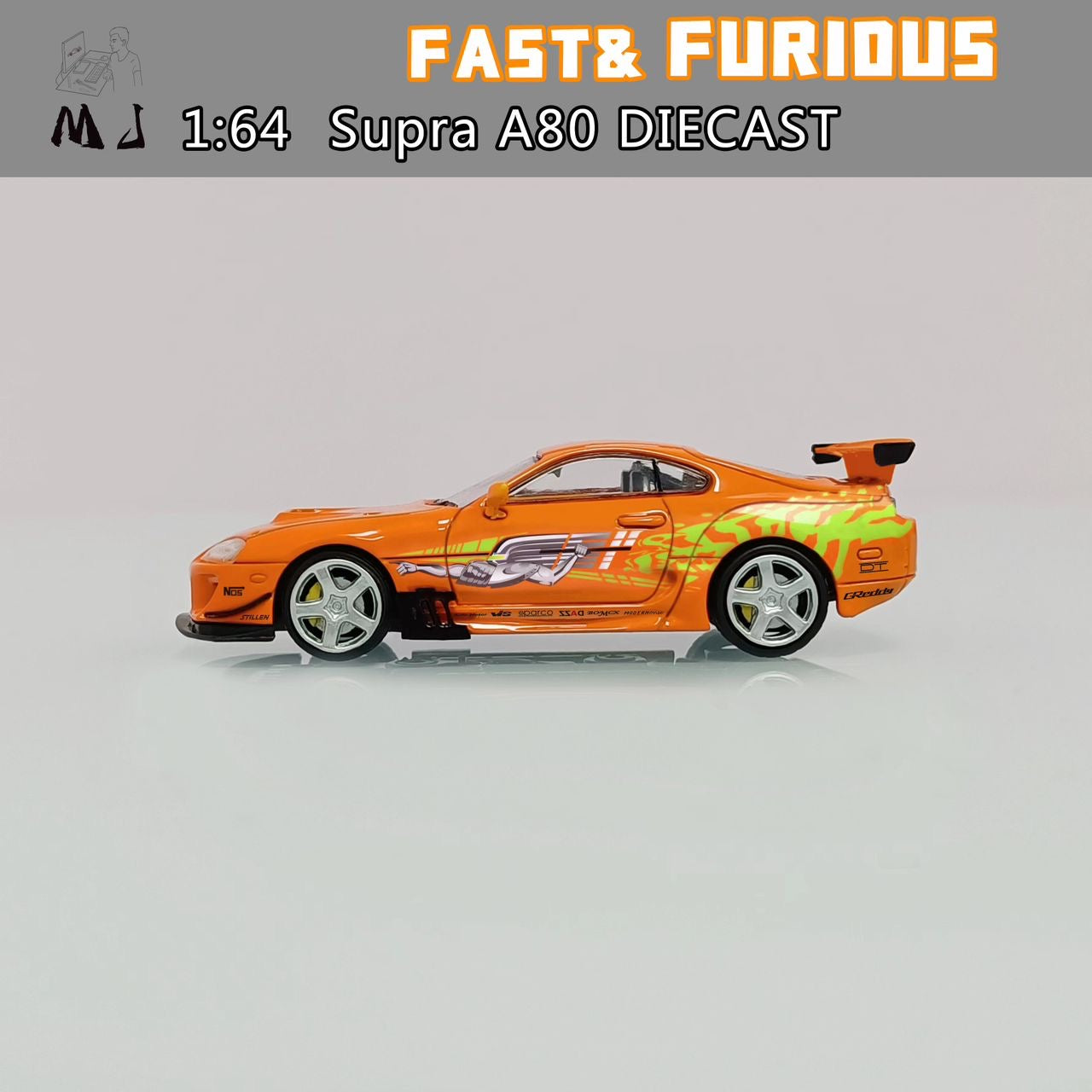 MJ Model 1:64 Supra A80 Orange Fast & Furious