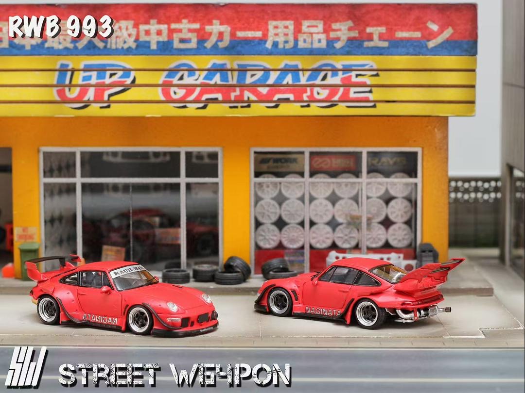 Street Weapon 1:64 Porsche RWB 993 Naginata - Matte Red *2 Styles*