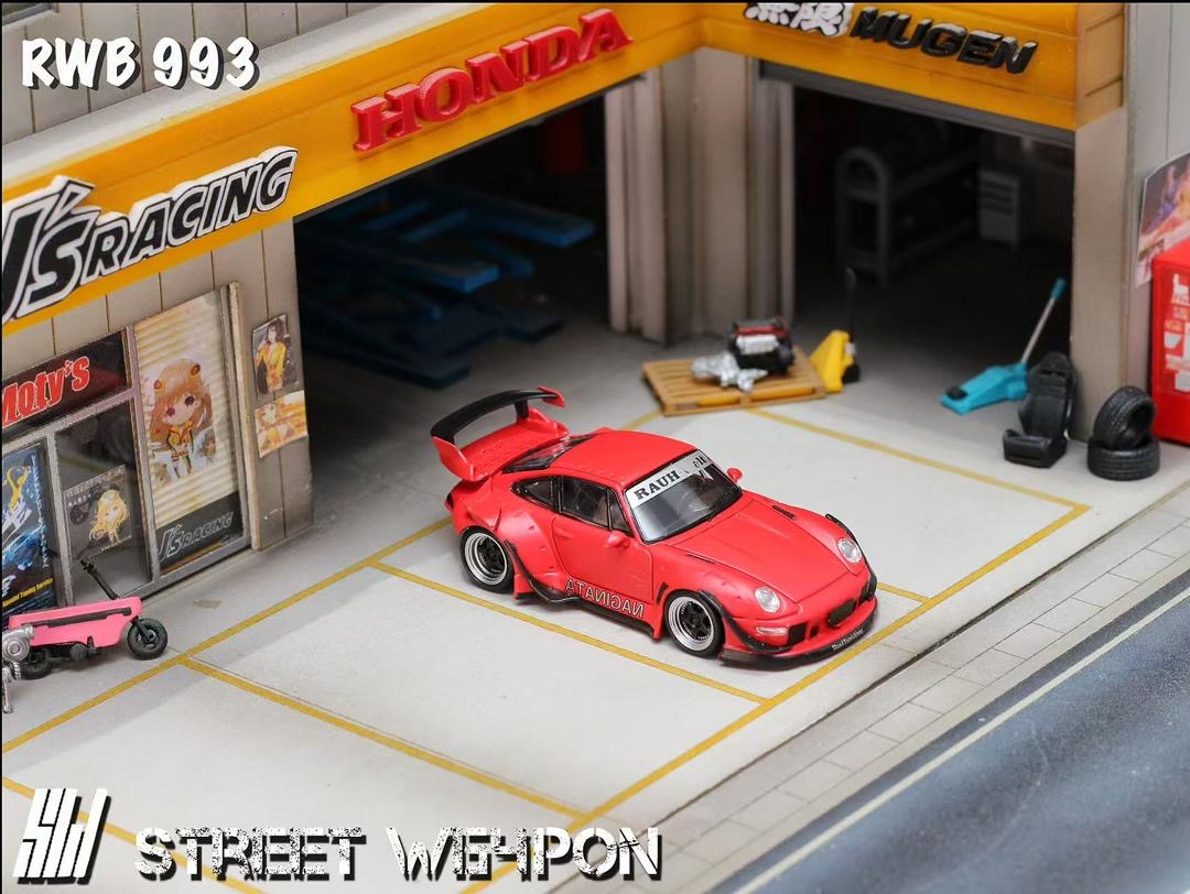 Street Weapon 1:64 Porsche RWB 993 Naginata - Matte Red *2 Styles*