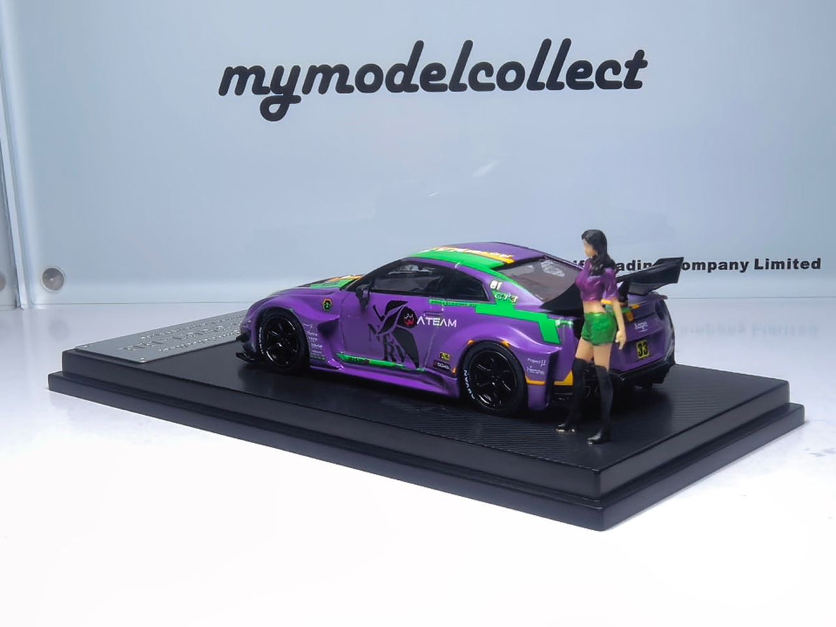 MyModelCollect 1:64 LBWK GT-R R35 With Figure - Matte Purple
