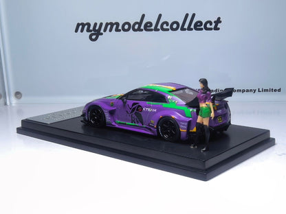 MyModelCollect 1:64 LBWK GT-R R35 With Figure - Matte Purple