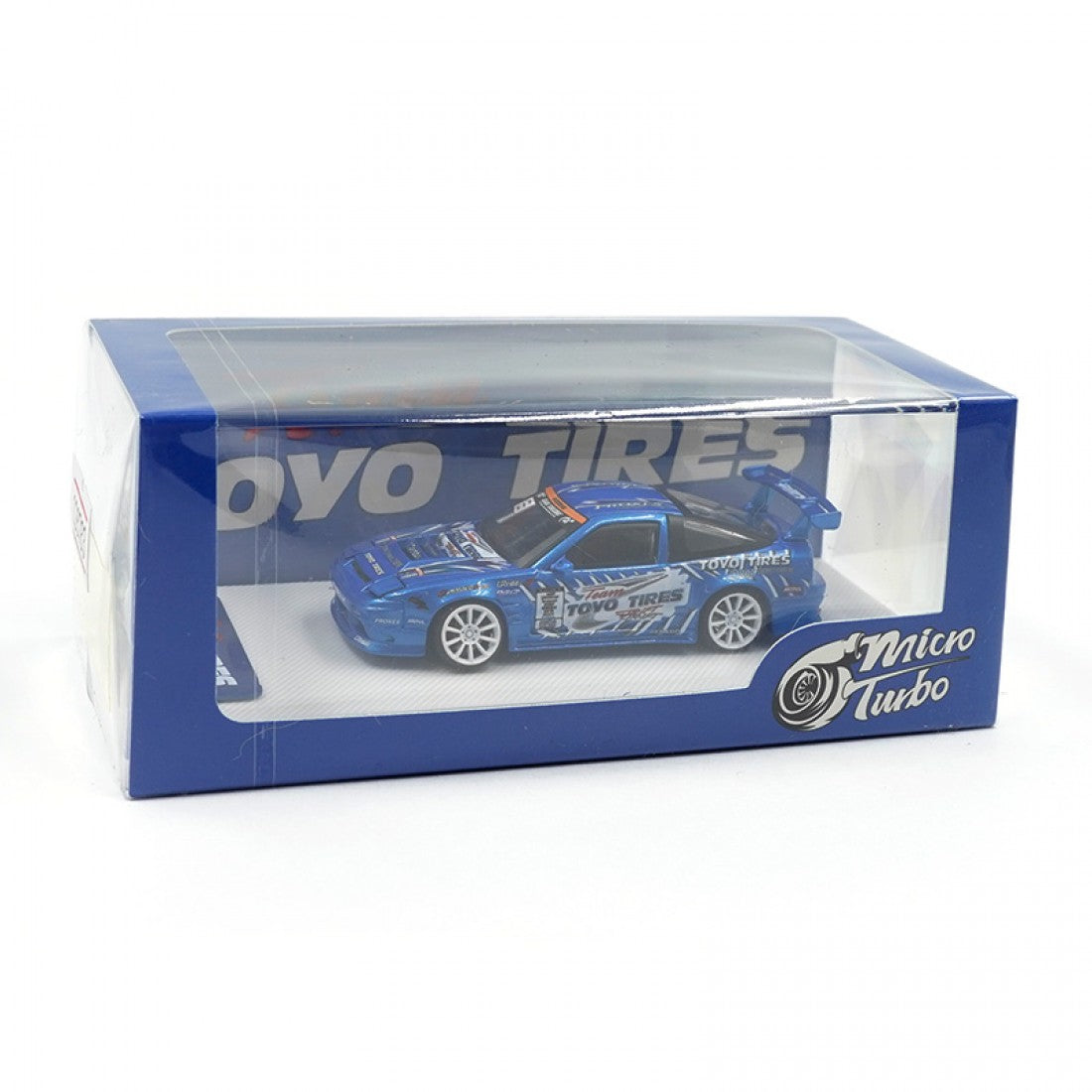 Micro Turbo 1:64 Nissan 180SX Metallic Blue - Toyo Tires Drift Livery