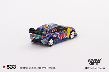 MiniGT 1:64 Ford Puma Rally1 #19 M-Sport Red Bull Ford WRT 2022 Rally MonteCarlo Winner LHD - MiJo Exclusive #533