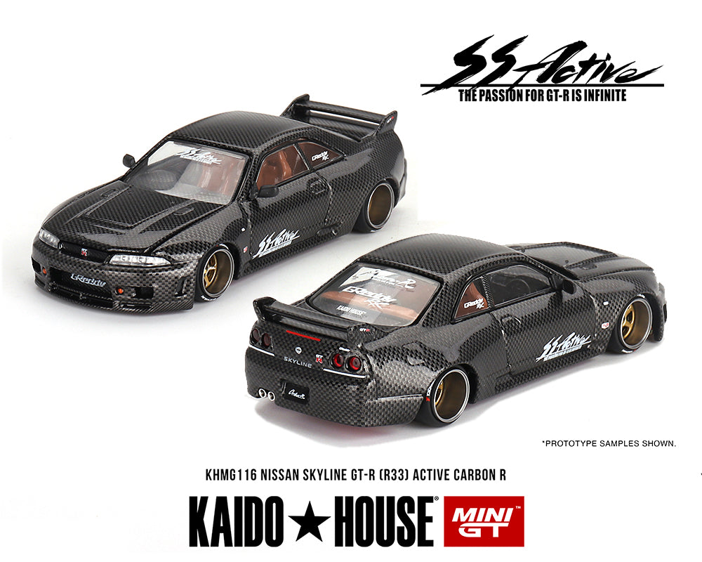 MiniGT X Kaido House 1:64 Nissan Skyline GT-R (R33) Active Carbon R