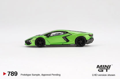 MiniGT 1:64 Lamborghini Revuelto – Verde Selvans #789