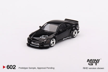 MiniGT 1:64 Nissan Silvia (S15) Rocket Bunny – Black Pearl – MiJo Exclusive #602