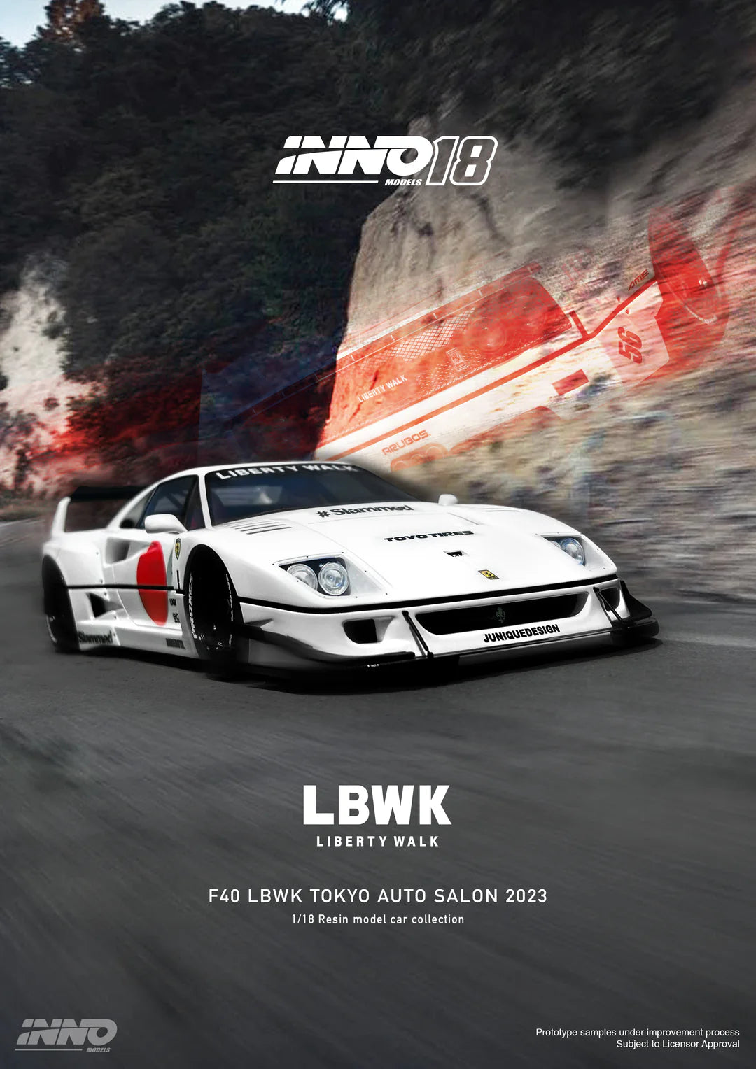 Inno18 1:18 Resin Model LBWK F40 - White