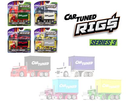 Car Tuned 1:64 Container Rigs Series 3 - Assortment Set Of 4 *SEALED*