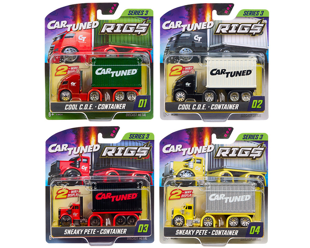 Car Tuned 1:64 Container Rigs Series 3 - Assortment Set Of 4 *SEALED*