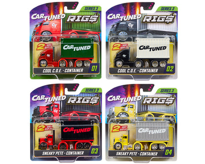 Car Tuned 1:64 Container Rigs Series 3 - Assortment Set Of 4 *SEALED*
