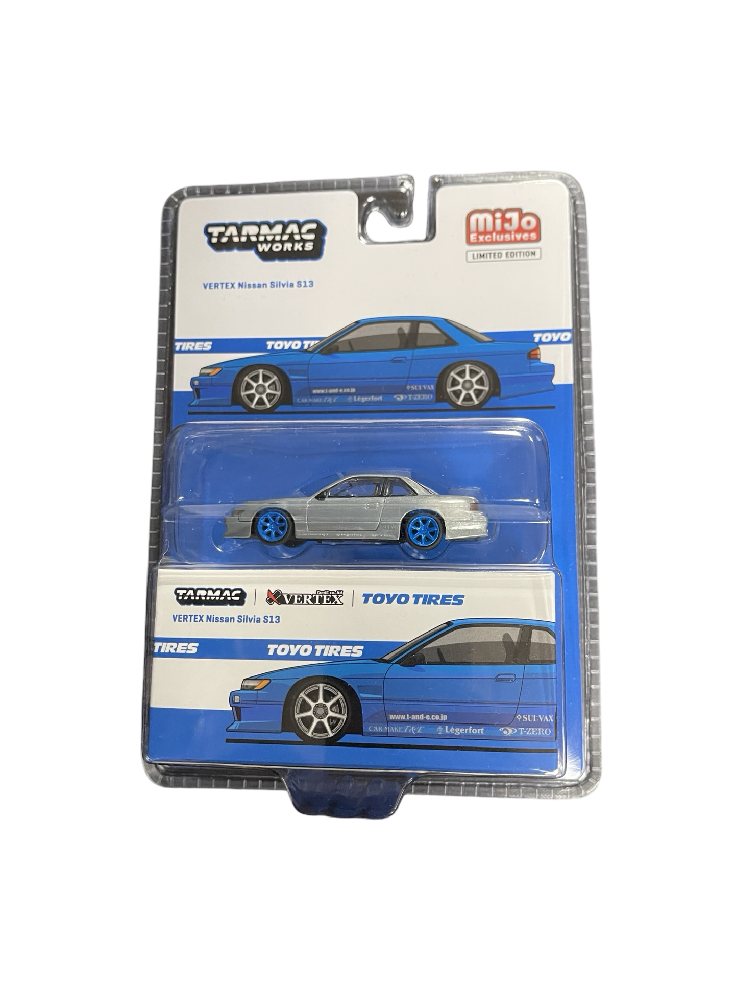 Tarmac Works 1:64 VERTEX Nissan Silvia S13 TOYO TIRES – Blue Metallic – Global64 **CHASE**