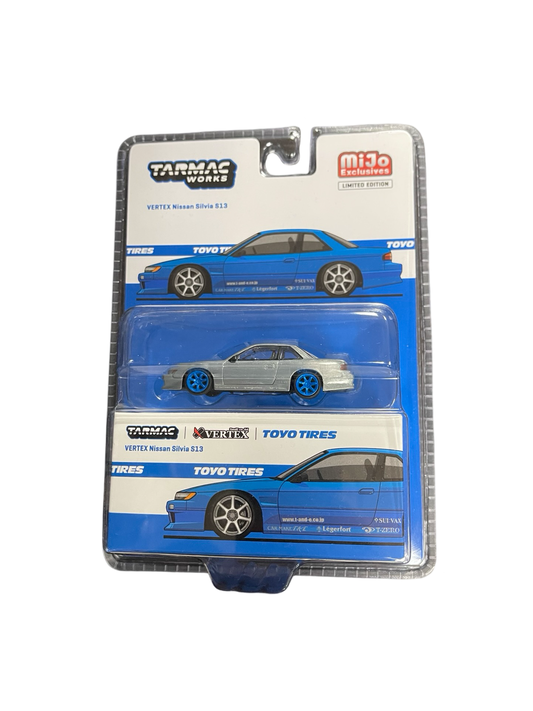 Tarmac Works 1:64 VERTEX Nissan Silvia S13 TOYO TIRES – Blue Metallic – Global64 **CHASE**