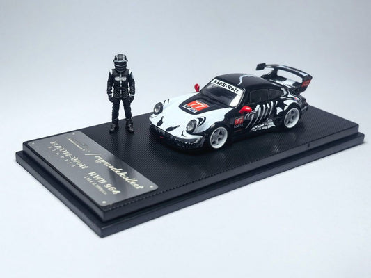 MyModelCollect 1:64 Porsche RWB 964 High Wing White Bone Dragon With Figure