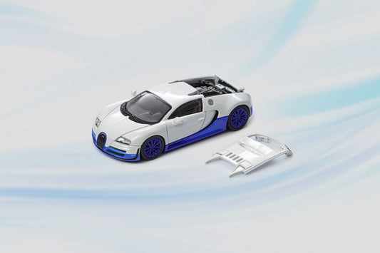 Mortal 1:64 Bugatti Veyron - White Pearl/Blue