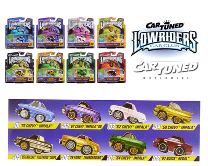 CarTuned 1:64 Lowriders SHOW GLOW 2026 Series 3 Set of 8 Styles – L.E.D. Light Up Chassis